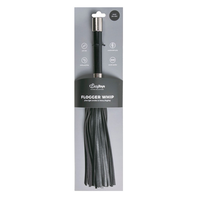 Easytoys – Fetish Collection Flogger With Metal Grip Easytoys Black Floggers & Paddles