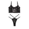 2 Piece Set Lace Bandeau Modern Ocean Black Modern Ocean 2 Piece Set Lace Bandeau Modern Ocean Black Underwear Set