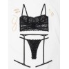 Modern Ocean Lace Bandeau Set Modern Ocean Black Underwear Set