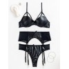 Leather Look Set Modern Ocean Black Modern Ocean Leather Look Set Modern Ocean Black Underwear Set