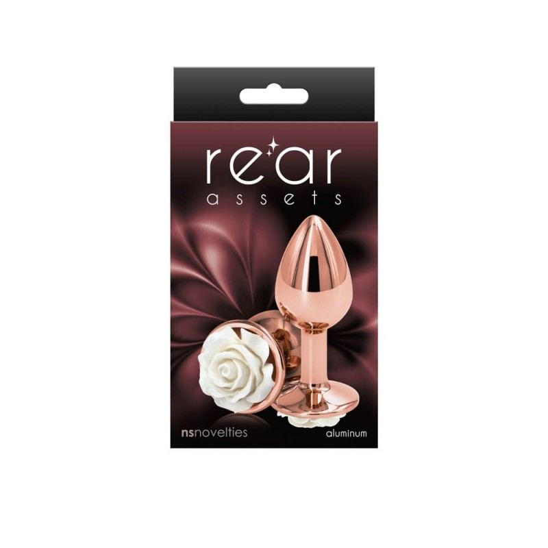 NS Novelties Butt Plug NSnovelties Rose Small White Non-Vibrating butt plugs