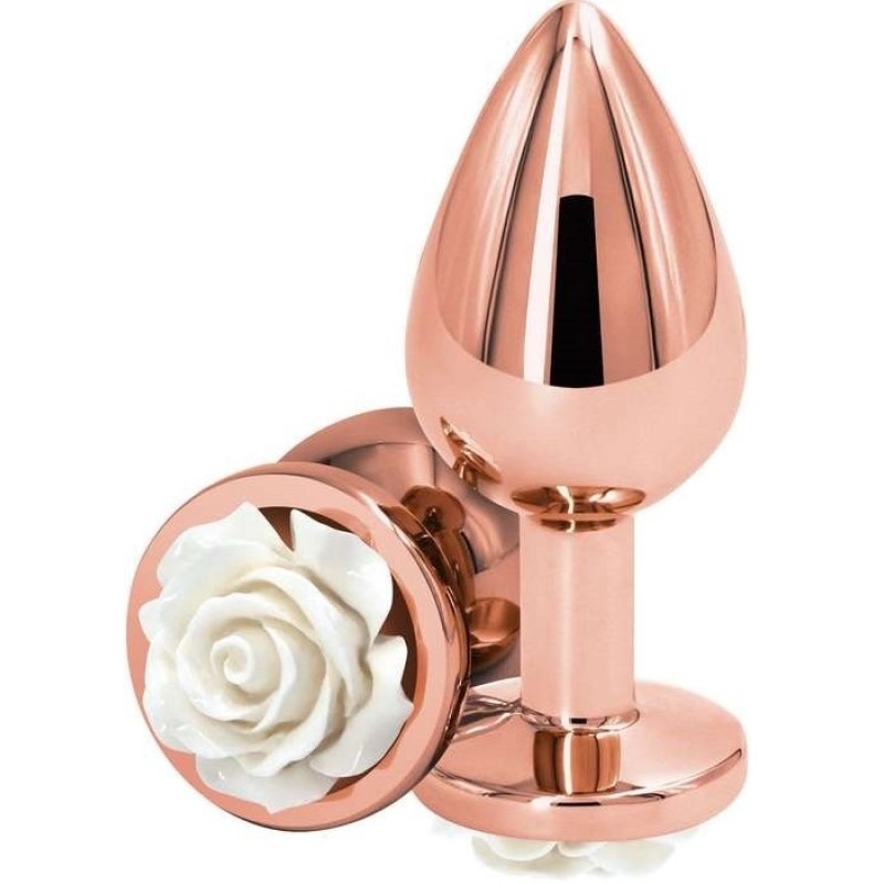 NS Novelties Butt Plug NSnovelties Rose Small White Non-Vibrating butt plugs