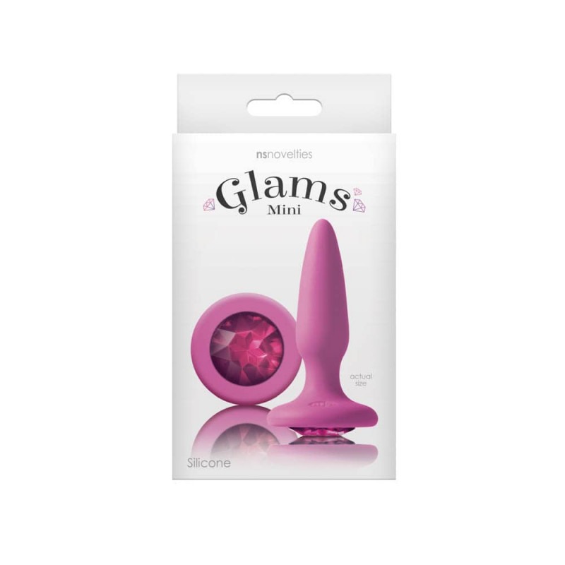 Butt Plug With Jewel Glams Mini Gem Pink NS Novelties Butt Plug With Jewel Glams Mini Gem Pink Beginners butt plugs