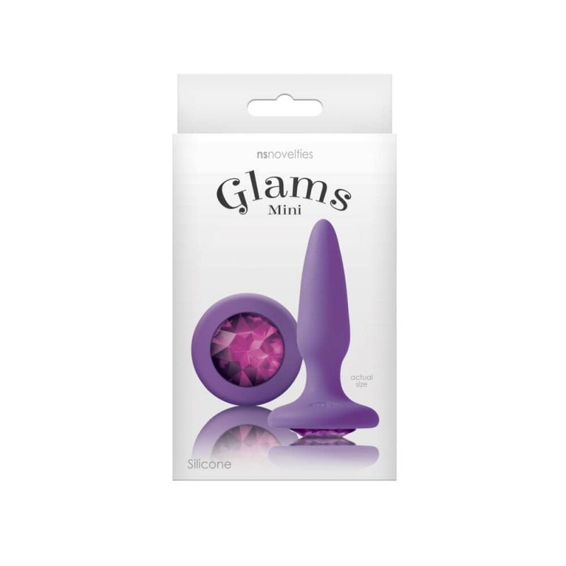 Butt Plug With Jewel Glams Mini Gem Purple NS Novelties Butt Plug With Jewel Glams Mini Gem Purple Beginners butt plugs