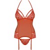 2 Piece Set Obsessive 838 Corset & Thong Red Obsessive 2 Piece Set Obsessive 838 Corset & Thong Red Underwear Set