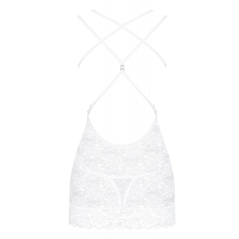 Obsessive Babydoll & Στρινγκ Obsessive 860-CHE Λευκό Babydolls