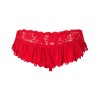 Obsessive Lace Thong With Pleated Mesh Obsessive 863 Red Strings