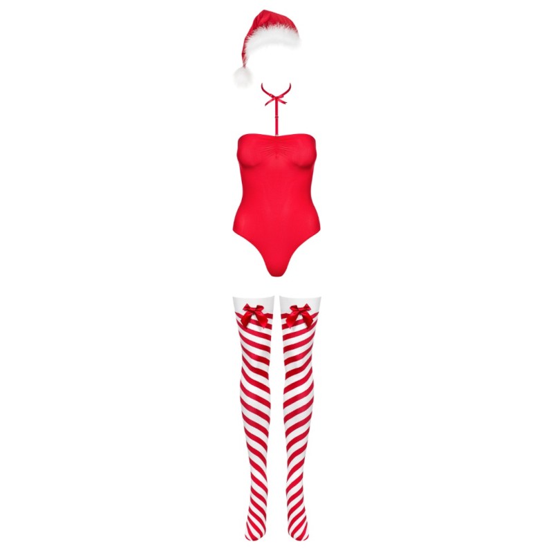 Σέξι Χριστουγεννιάτικη Στολή Obsessive Kissmas Teddy Obsessive Σέξι Χριστουγεννιάτικη Στολή Obsessive Kissmas Teddy Κορμάκια