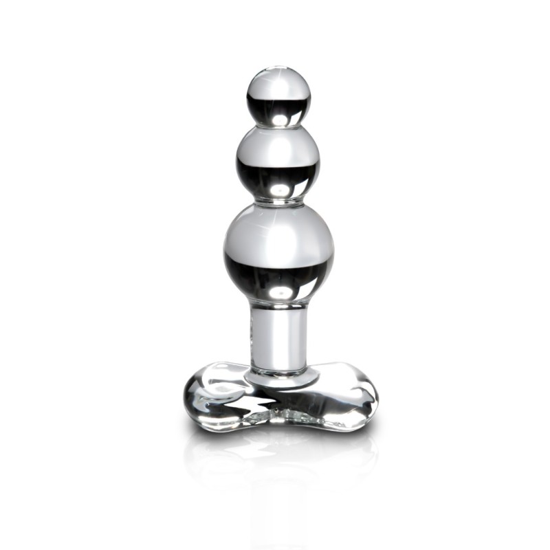 Pipedream Glass Butt Plug Icicles No. 47 Clear Non-Vibrating butt plugs