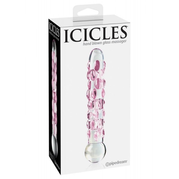 Γυάλινο Dildo Pipedream Icicles No. 7 17.8cm Ροζ Γυάλινο Dildo Pipedream Icicles No. 7 17.8cm Ροζ