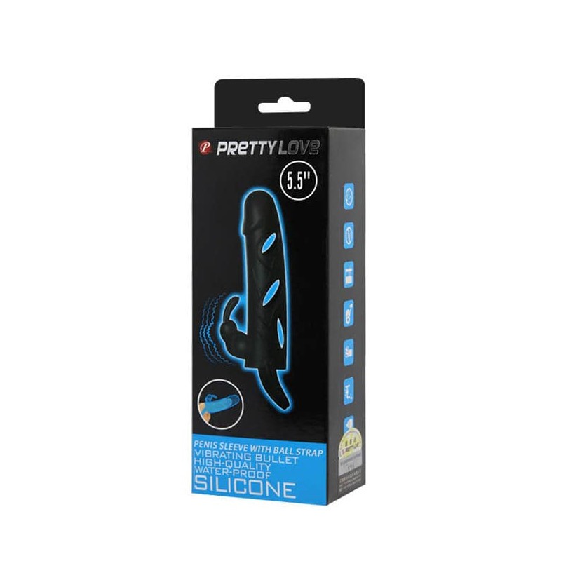 Vibrating Penis Sleeve Pretty Love Black Pretty Love Vibrating Penis Sleeve Pretty Love Black Penis Extenders