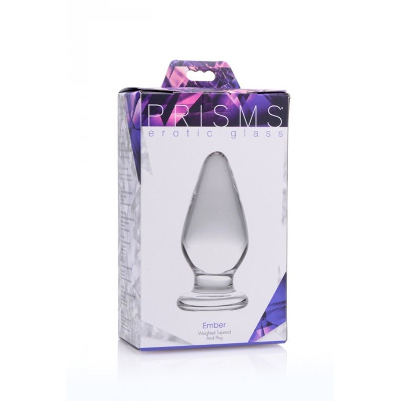 Weighted Glass Butt Plug Prisms Ember Clear Prisms Erotic Glass Weighted Glass Butt Plug Prisms Ember Clear Non-Vibrating butt plugs