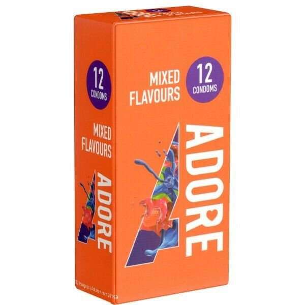 Προφυλακτικά Πολύχρωμα Με Γεύσεις Pasante Adore Flavours 12τμχ
