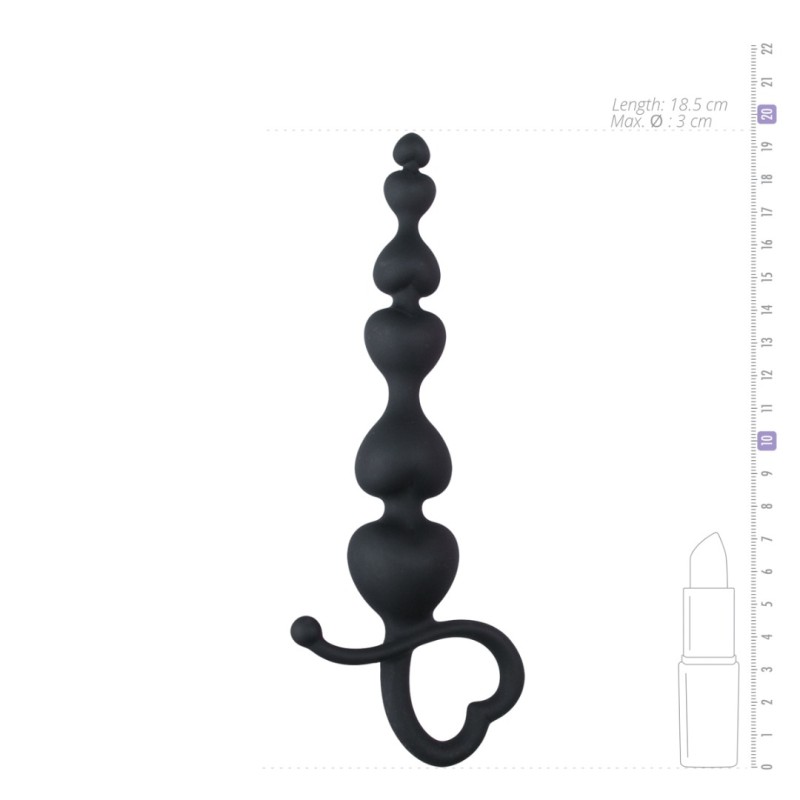 Easytoys – Anal Collection Anal Beads Easytoys Heart Handle Black Anal Balls