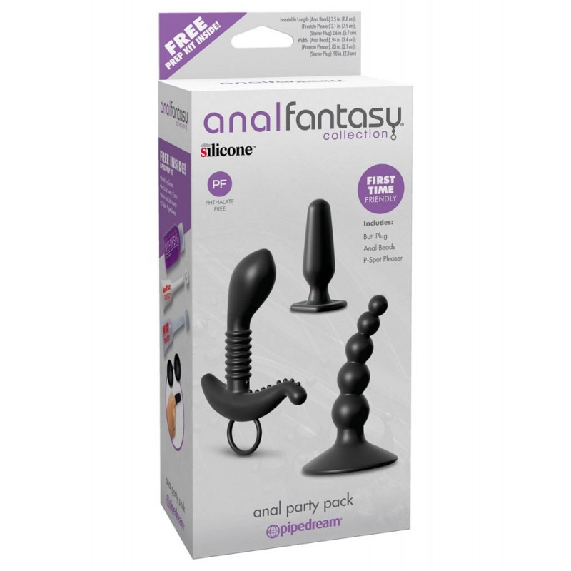 Anal Fantasy Butt Plug Set Anal Fantasy Collection Anal Party Pack Black Butt plug sets