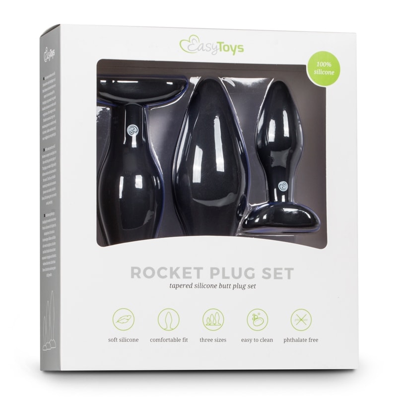 Butt Plug Silicone Set Easytoys Black Easytoys – Anal Collection Butt Plug Silicone Set Easytoys Black Non-Vibrating butt plugs