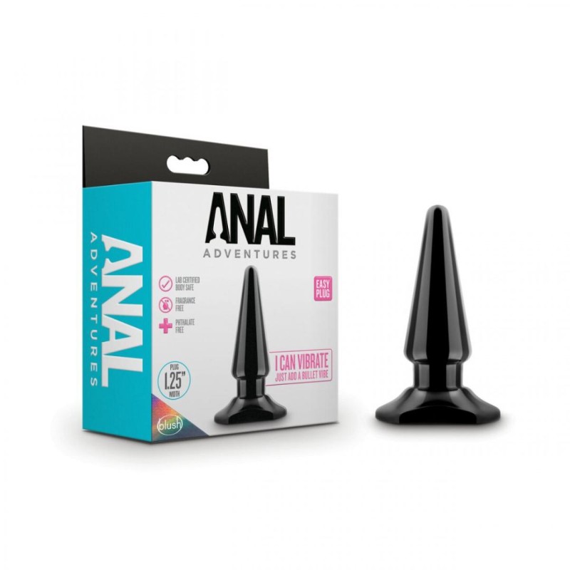 Anal Adventures Butt Plug Anal Adventures Easy Plug Black Non-Vibrating butt plugs