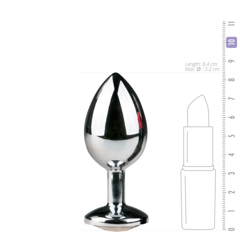 Butt Plug With Jewel Easytoys No. 2 Silver/Clear Easytoys – Anal Collection Butt Plug With Jewel Easytoys No. 2 Silver/Clear Non-Vibrating butt plugs