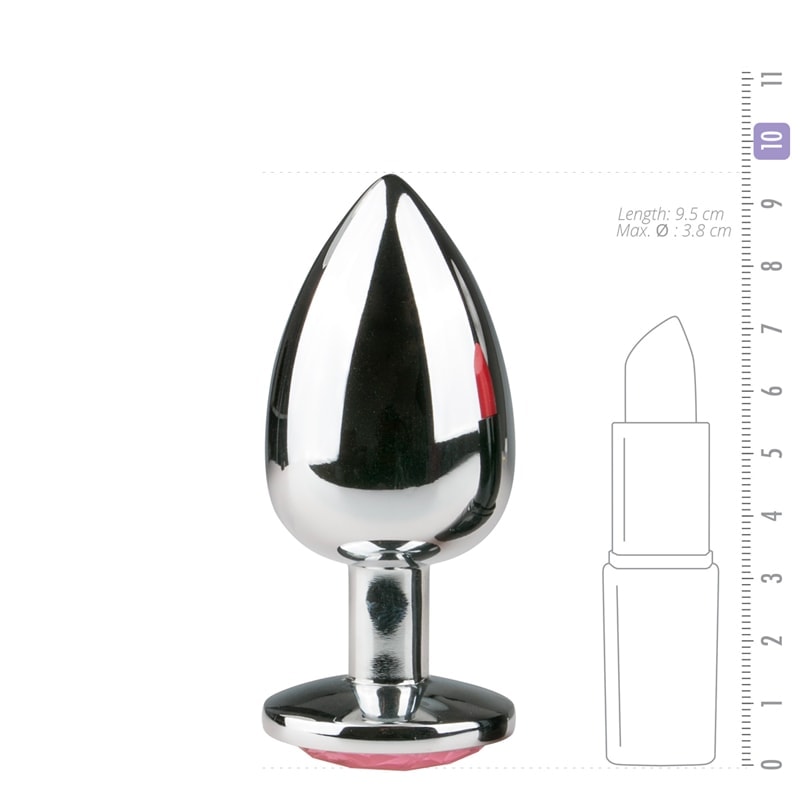 Easytoys – Anal Collection Butt Plug With Jewel Easytoys No. 6 Silver/Pink Non-Vibrating butt plugs