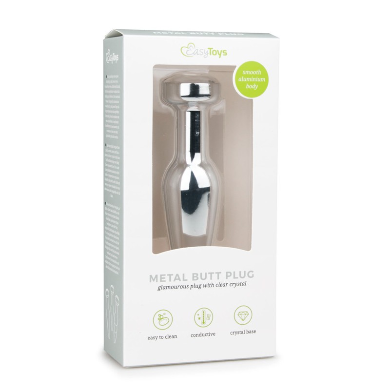 Easytoys – Anal Collection Butt Plug With Jewel Easytoys No. 9 Silver/Clear Non-Vibrating butt plugs