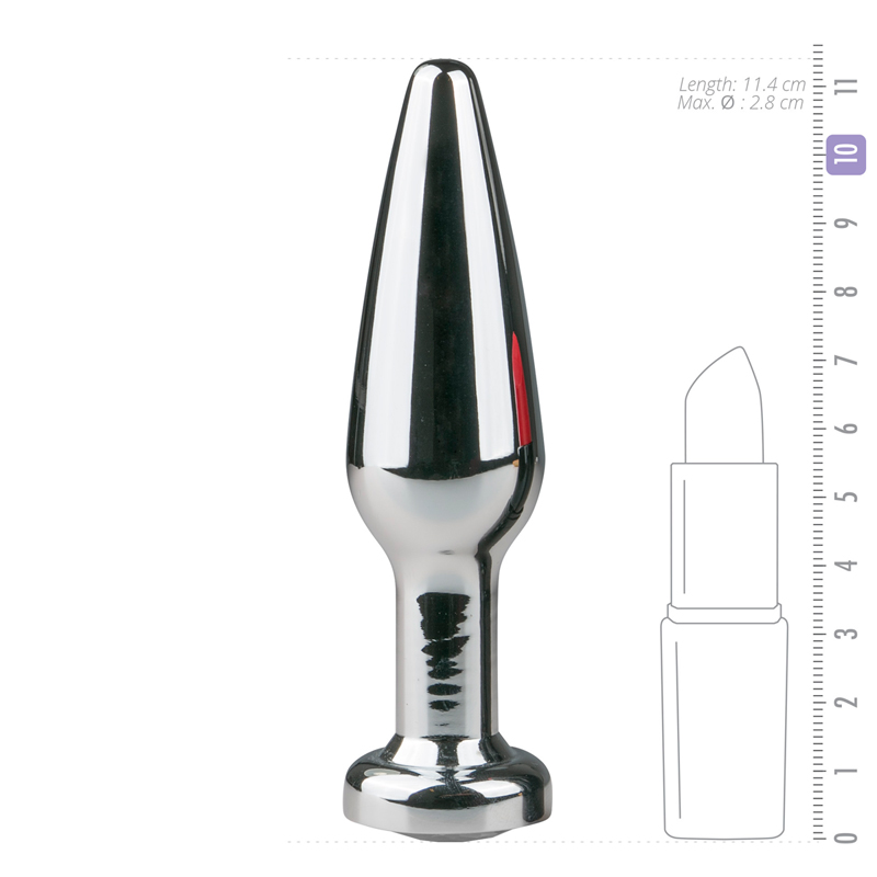 Easytoys – Anal Collection Butt Plug With Jewel Easytoys No. 9 Silver/Clear Non-Vibrating butt plugs