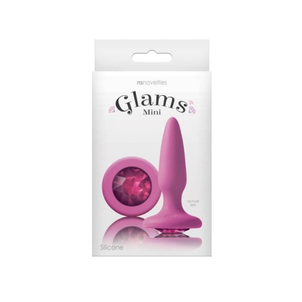 Butt Plug With Jewel Glams Mini Gem Pink