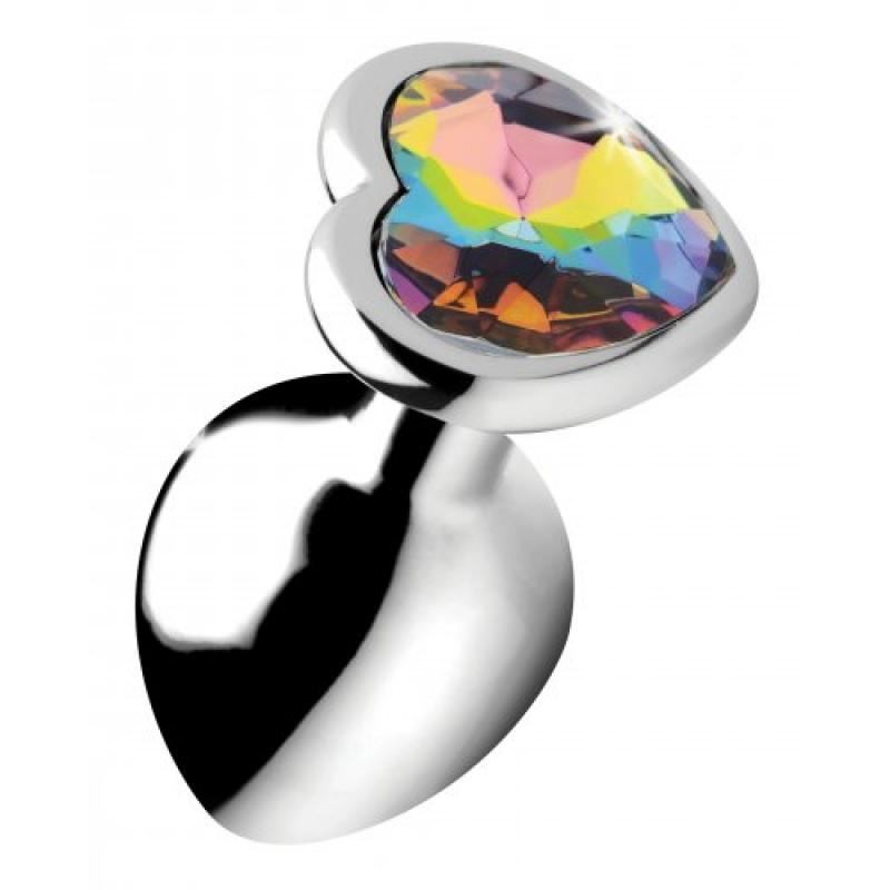 Booty Sparks Butt Plug With Heart Jewel Booty Sparks Medium Rainbow Non-Vibrating butt plugs