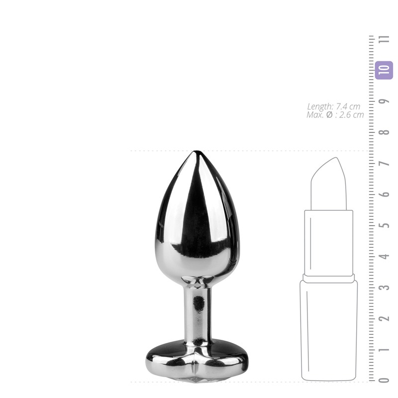 Easytoys – Anal Collection Butt Plug With Heart Jewel Easytoys No. 2 Silver/Clear Non-Vibrating butt plugs