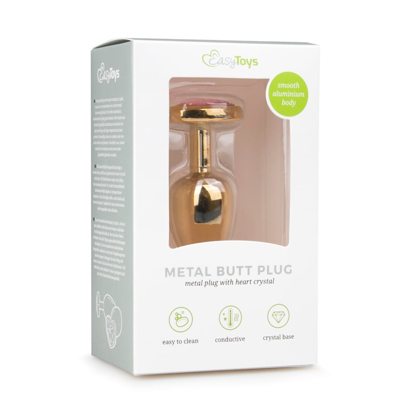 Butt Plug With Heart Jewel Easytoys No. 3 Gold/Pink Easytoys – Anal Collection Butt Plug With Heart Jewel Easytoys No. 3 Gold/Pink Non-Vibrating butt plugs