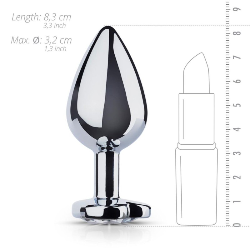Butt Plug With Heart Jewel Easytoys No. 7 Silver/Clear Easytoys – Anal Collection Butt Plug With Heart Jewel Easytoys No. 7 Silver/Clear Non-Vibrating butt plugs