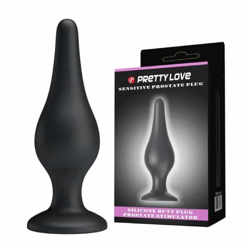 Pretty Love Πρωκτική Σφήνα Pretty Love Sensitive Prostate Μαύρη Σφήνες χωρίς δόνηση