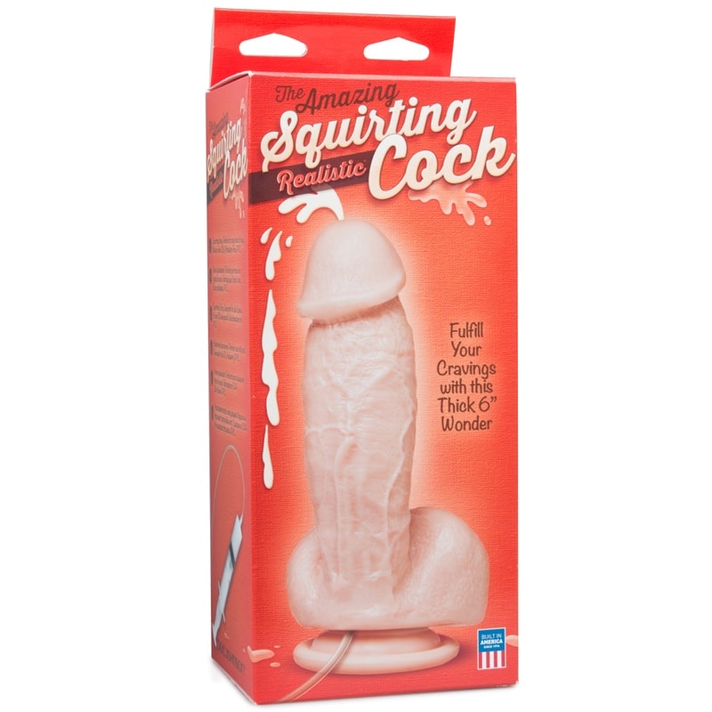 Realistic Cocks Ρεαλιστικό Dildo Εκσπερμάτισης Doc Johnson The Amazing Squirting Cock 20cm Μπεζ Ρεαλιστικά