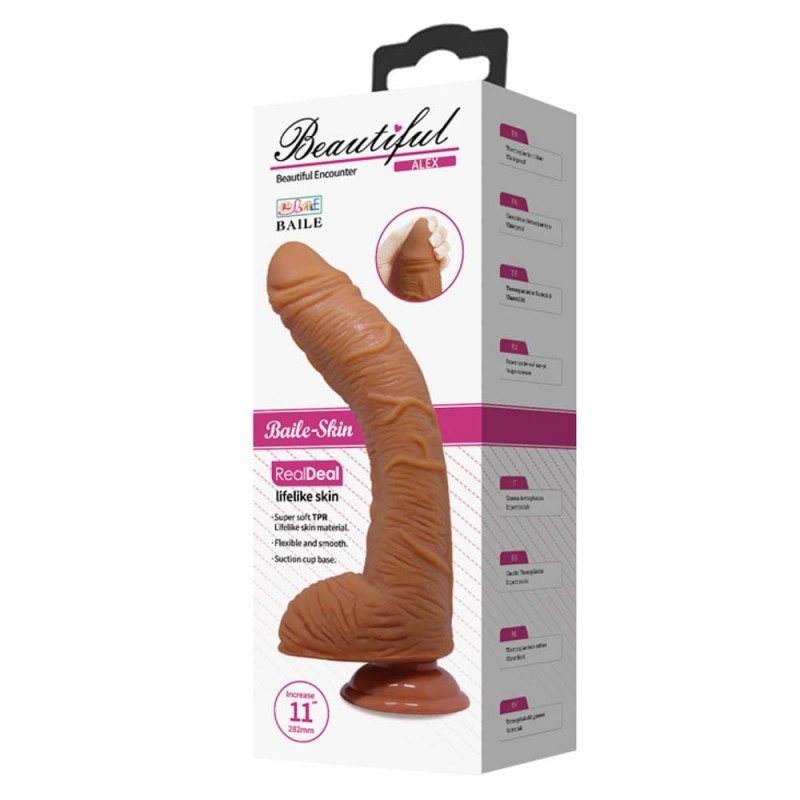 Baile Ρεαλιστικό Dildo Beautiful Alex 28cm Καφέ Ρεαλιστικά