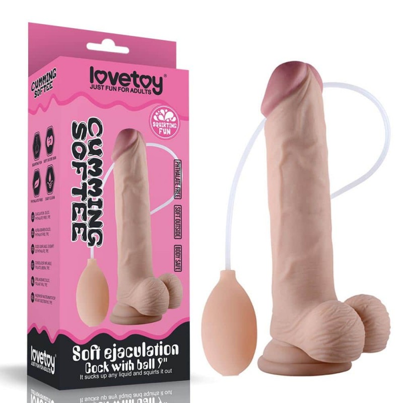 Lovetoy Realistic Dildo With Balls Lovetoy Soft Ejaculation 23cm Nude Realistic