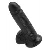 King Cock Ρεαλιστικό Dildo King Cock Με Όρχεις 18cm Μαύρο Ρεαλιστικά