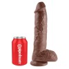 King Cock Ρεαλιστικό Dildo King Cock Με Όρχεις 25cm Καφέ Ρεαλιστικά