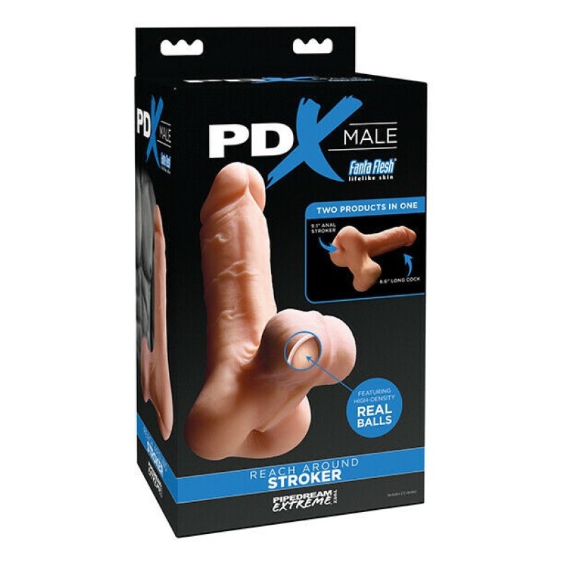 Pipedream Extreme Ρεαλιστικό Ομοίωμα Αυνανιστήρι Pipedream Extreme PDX Male Reach Around Μπεζ Με άνοιγμα πρωκτού