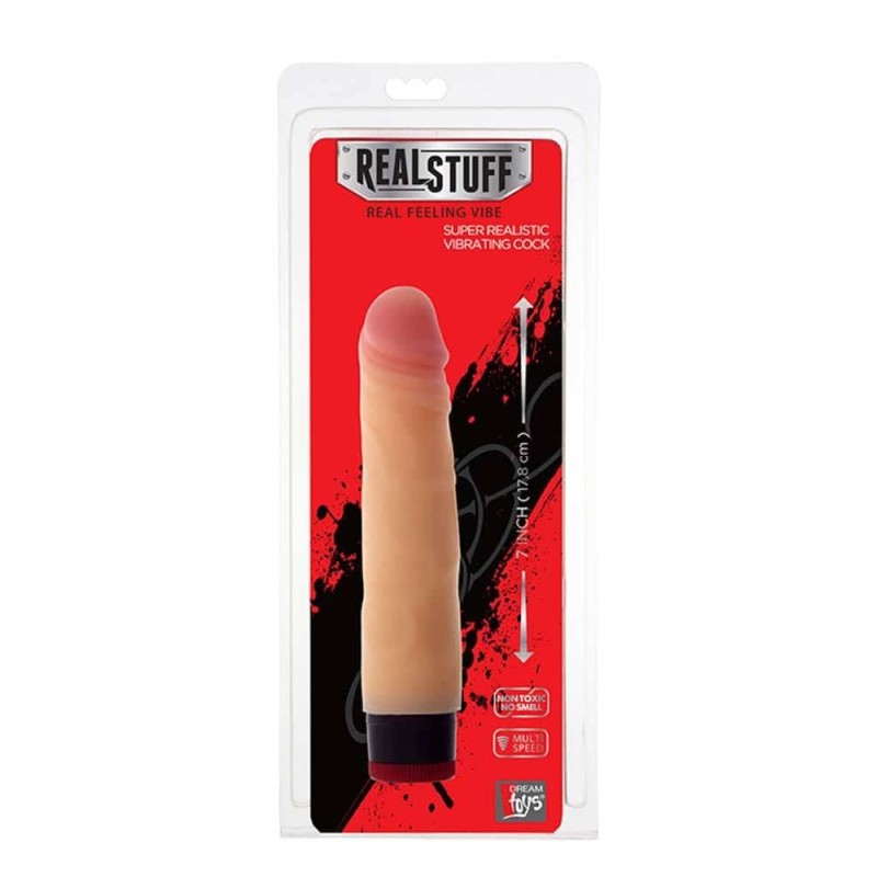 Realistic Vibrator RealStuff 18cm Nude Dreamtoys Realistic Vibrator RealStuff 18cm Nude Realistic