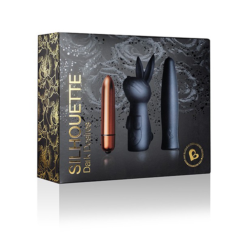 Rocks Off Bullet Vibrator Set Rocks Off Silhouette Dark Desires Kit Black Solo Play