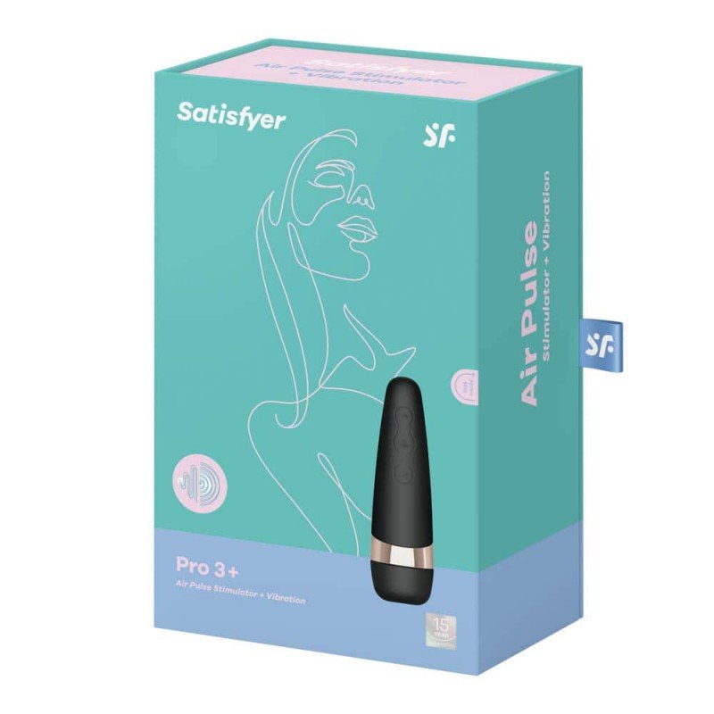 Clitoral Vibrator Satisfyer Air Pulse Pro 3+ Black Satisfyer Clitoral Vibrator Satisfyer Air Pulse Pro 3+ Black Clit Toys