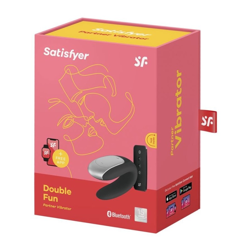 Δονητής Ζευγαριών Satisfyer Double Fun Μαύρος Satisfyer Δονητής Ζευγαριών Satisfyer Double Fun Μαύρος Sex Toys Για Ζευγάρια