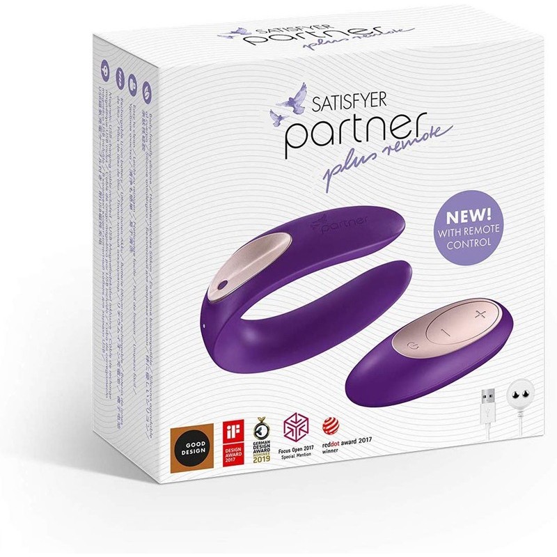 Satisfyer Couples Vibrator Satisfyer Partner Plus Remote Purple For Couples