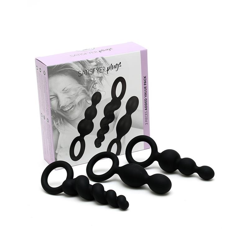 Satisfyer Πρωκτικές Σφήνες Σετ Satisfyer Pack of 3 Μαύρο Σφήνες χωρίς δόνηση