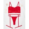 Modern Ocean Lace Bandeau Set Modern Ocean Red Underwear Set