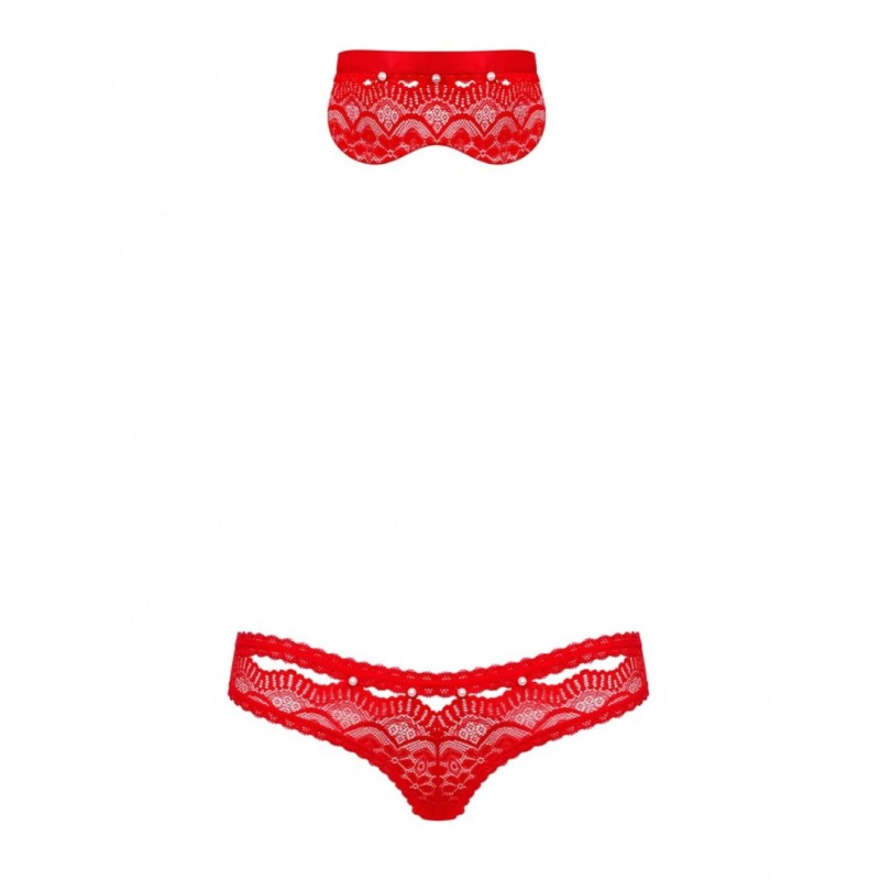 Obsessive Sexy Panties & Mask Obsessive 822 Red Masks