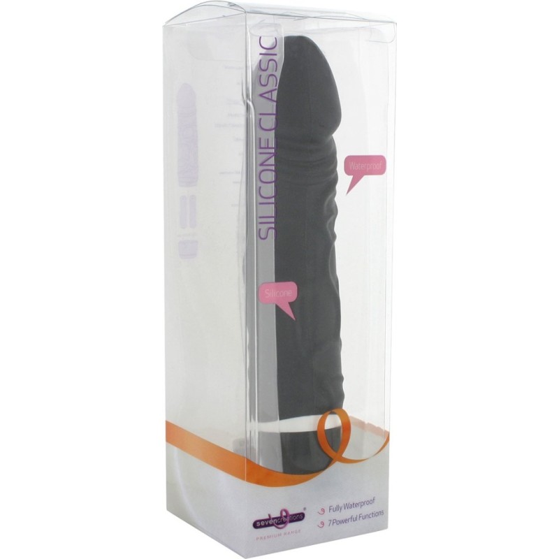 Realistic Vibrator Seven Creations Classic Original 20cm Black Seven Creations Realistic Vibrator Seven Creations Classic Original 20cm Black Realistic
