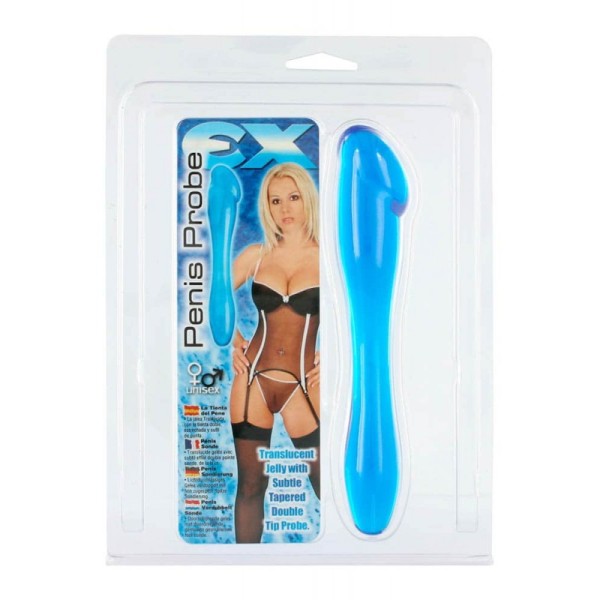 jelly Dildo Seven Creations Penis Probe Ex 18cm Μπλε