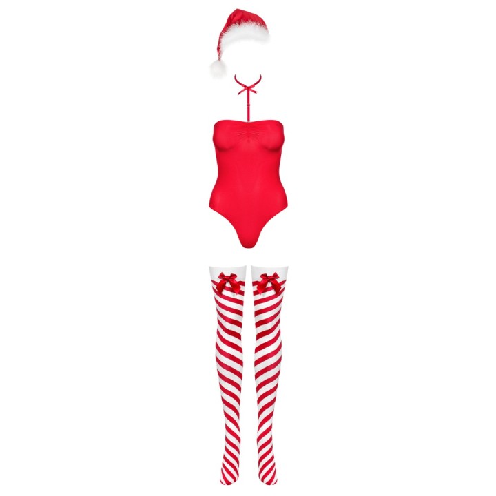 Obsessive Σέξι Χριστουγεννιάτικη Στολή Obsessive Kissmas Teddy Κορμάκια