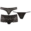 Cottelli Collection Σέξι Σετ Εσωρούχων 3τμχ Cottelli Collection Μαύρο Strings