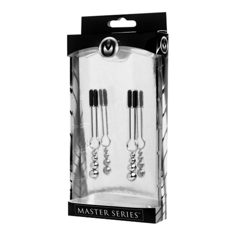 Master Series Σφιγκτήρες Θηλών Adorn Triple Bead Set Master Series Ασημί Σφιγκτήρες